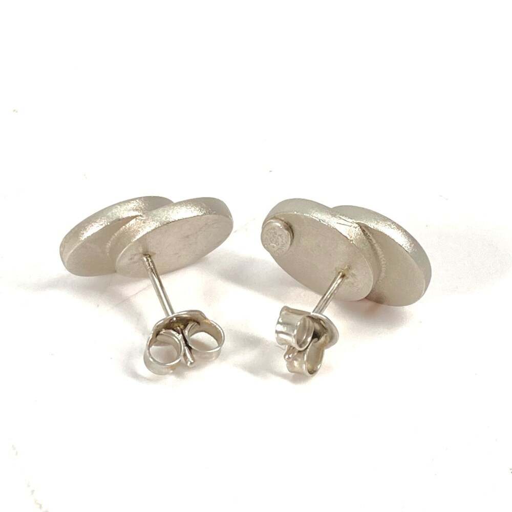Chanel Cc Logo Circle Earrings Silver- #208985C56B - Picture 3 of 5